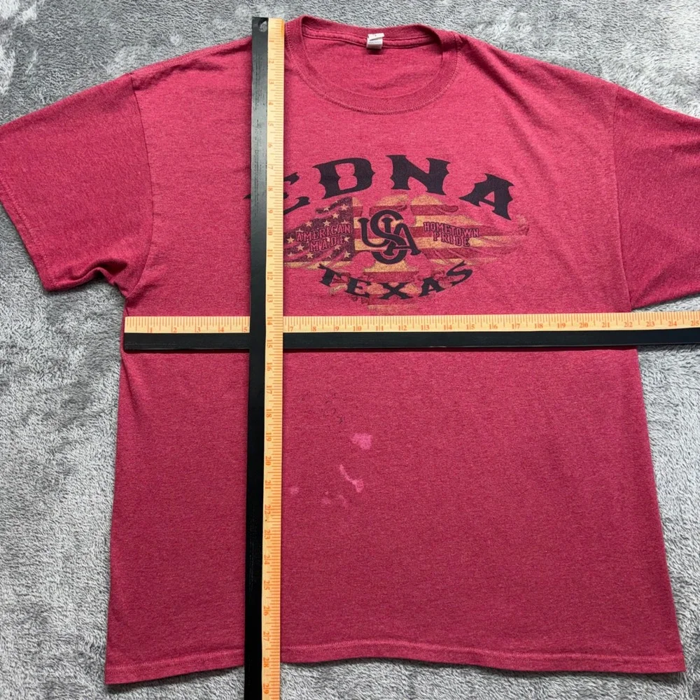 Jerzees T-Shirt Mens XL Red‎ Edna Texas American Made Graphic Tee Short Sleeve